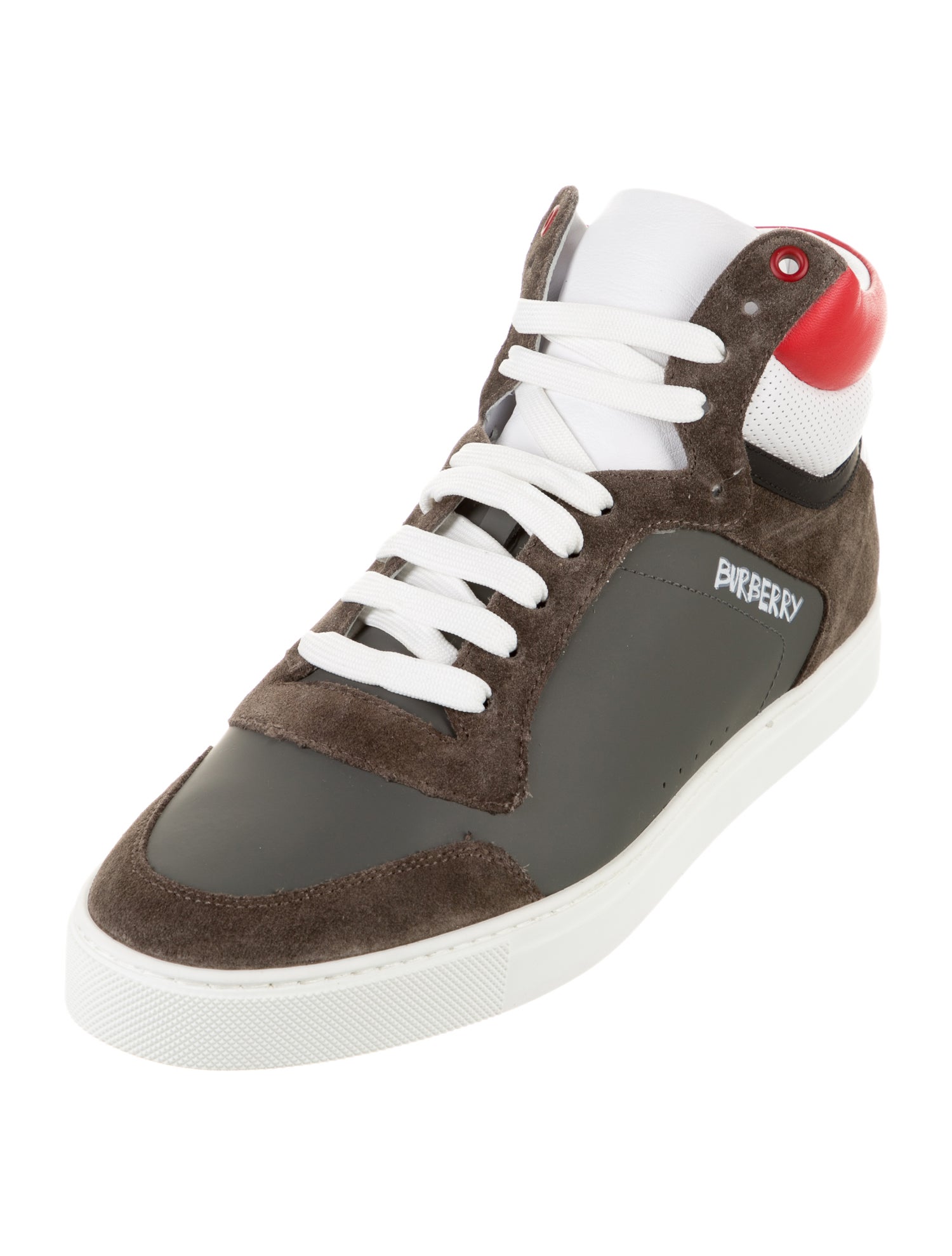 Burberry Leather Colorblock Pattern Sneakers