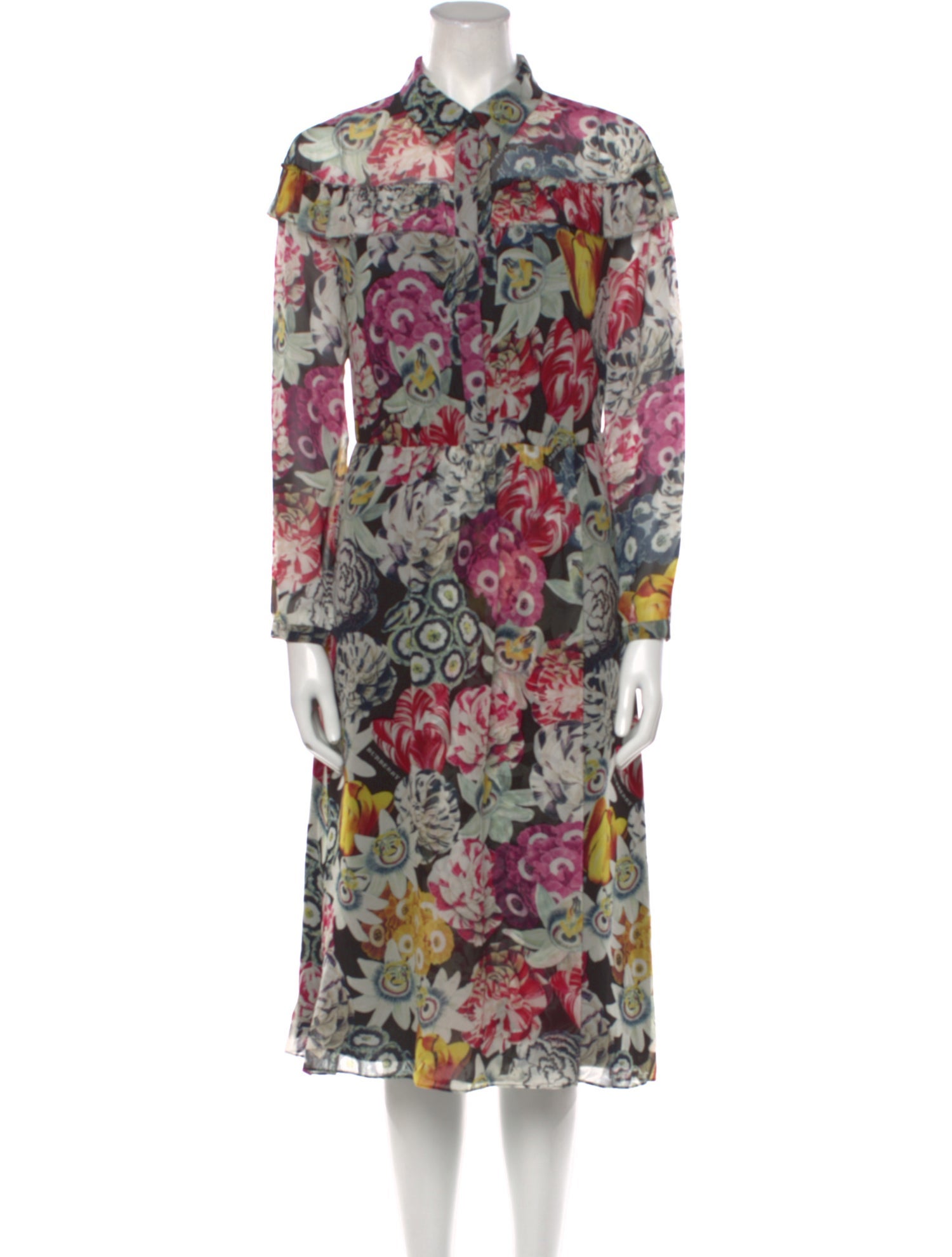 Burberry Silk Midi Length Dress w/ Tags