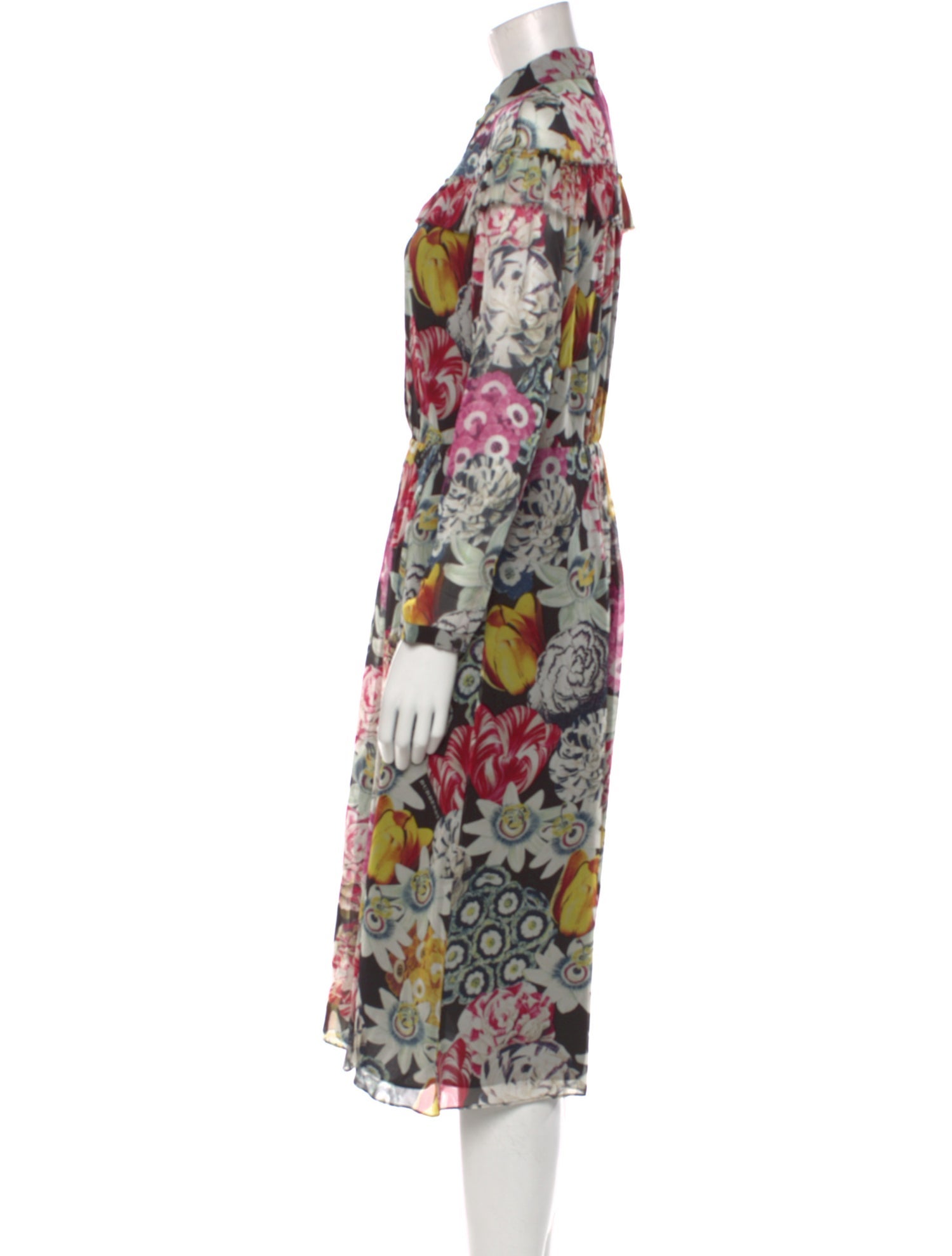 Burberry Silk Midi Length Dress w/ Tags
