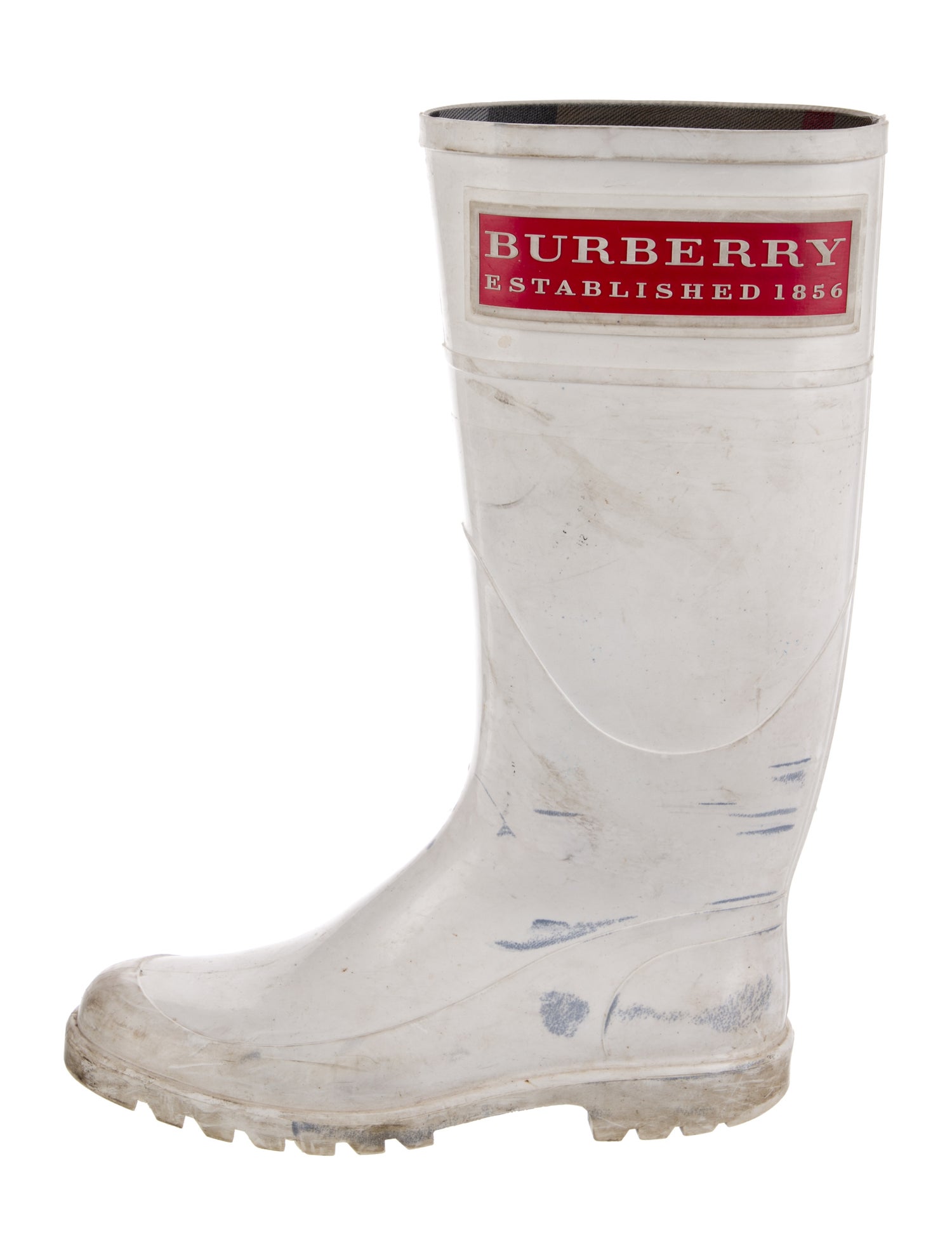Burberry House Check Pattern Rubber Rain Boots