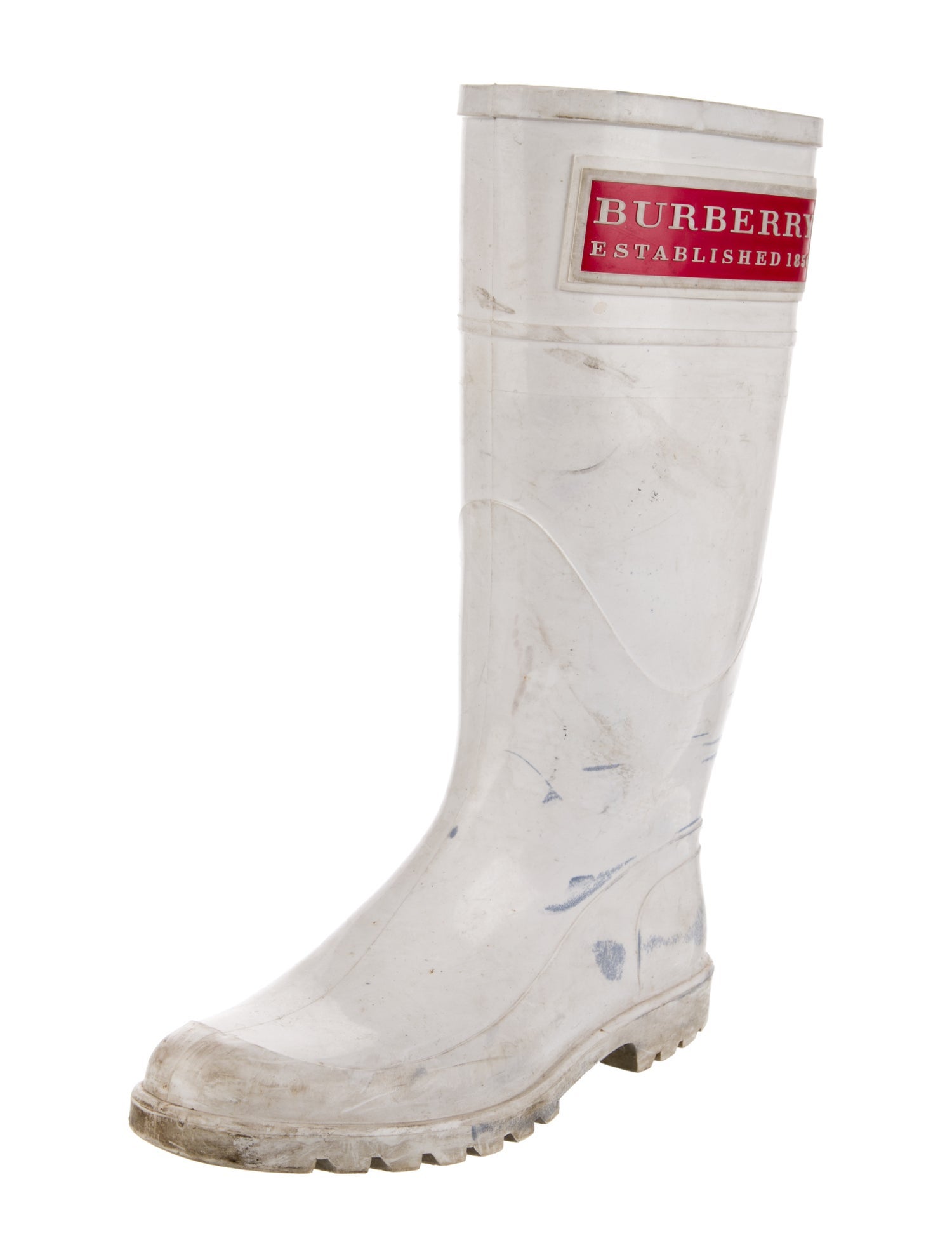 Burberry House Check Pattern Rubber Rain Boots