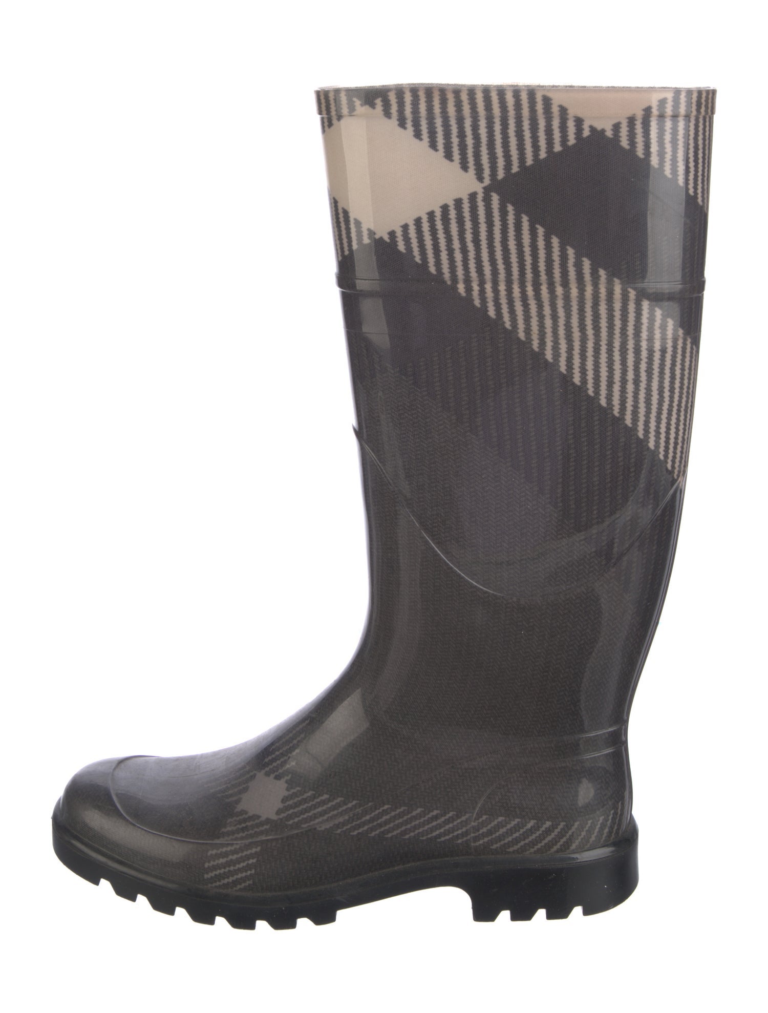 Burberry Exploded Check Pattern Rubber Rain Boots