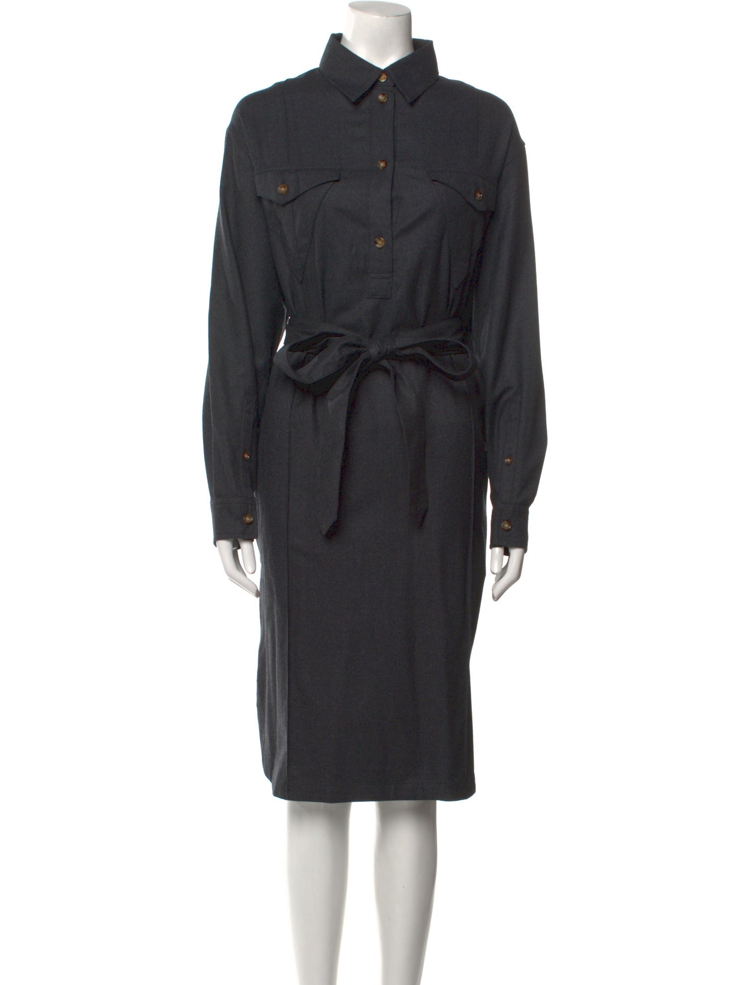 Burberry Wool Midi Length Dress