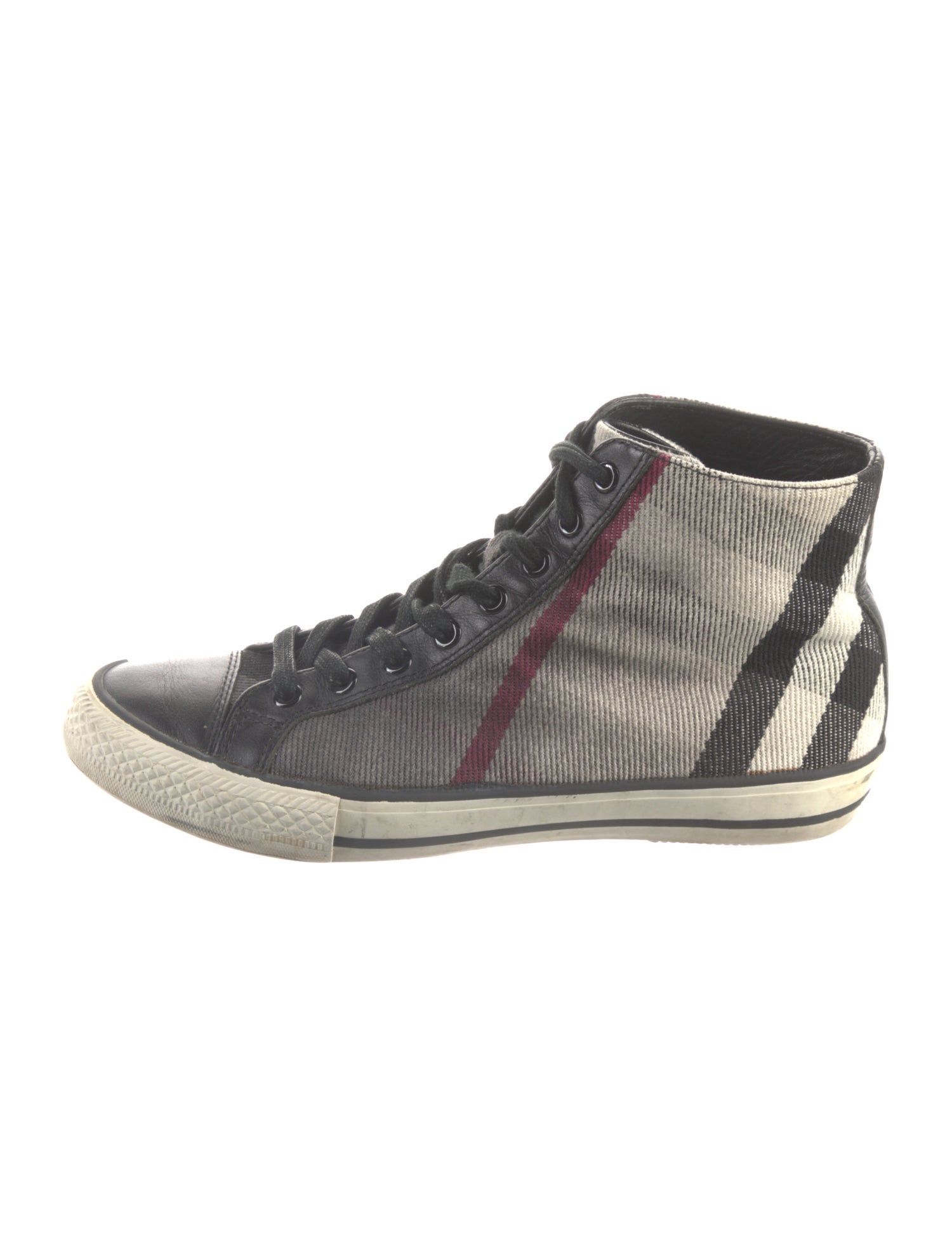 Burberry Canvas Leather Trim Embellishment Sneakers