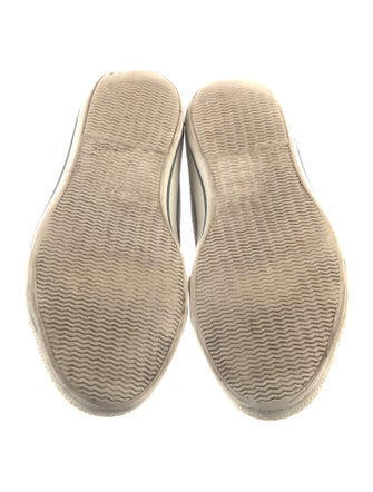 Burberry Canvas Leather Trim Embellishment Sneakers