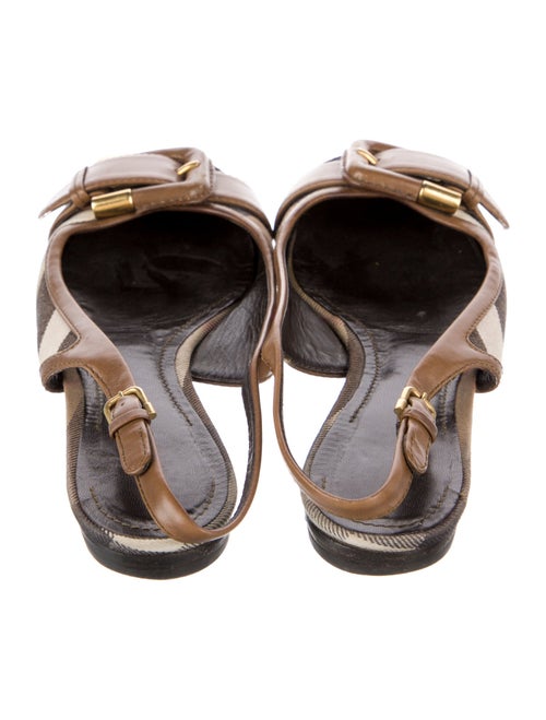 Burberry Nova Check Pattern Canvas Slingback Flats