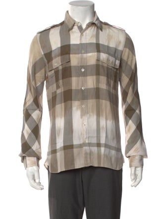 Burberry London Exploded Check Pattern Long Sleeve Shirt