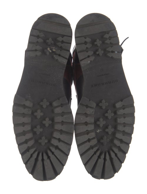 Burberry Leather Colorblock Pattern Combat Boots
