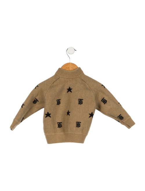 Burberry Boys' TB Monogram Wool Zip Up Jacket