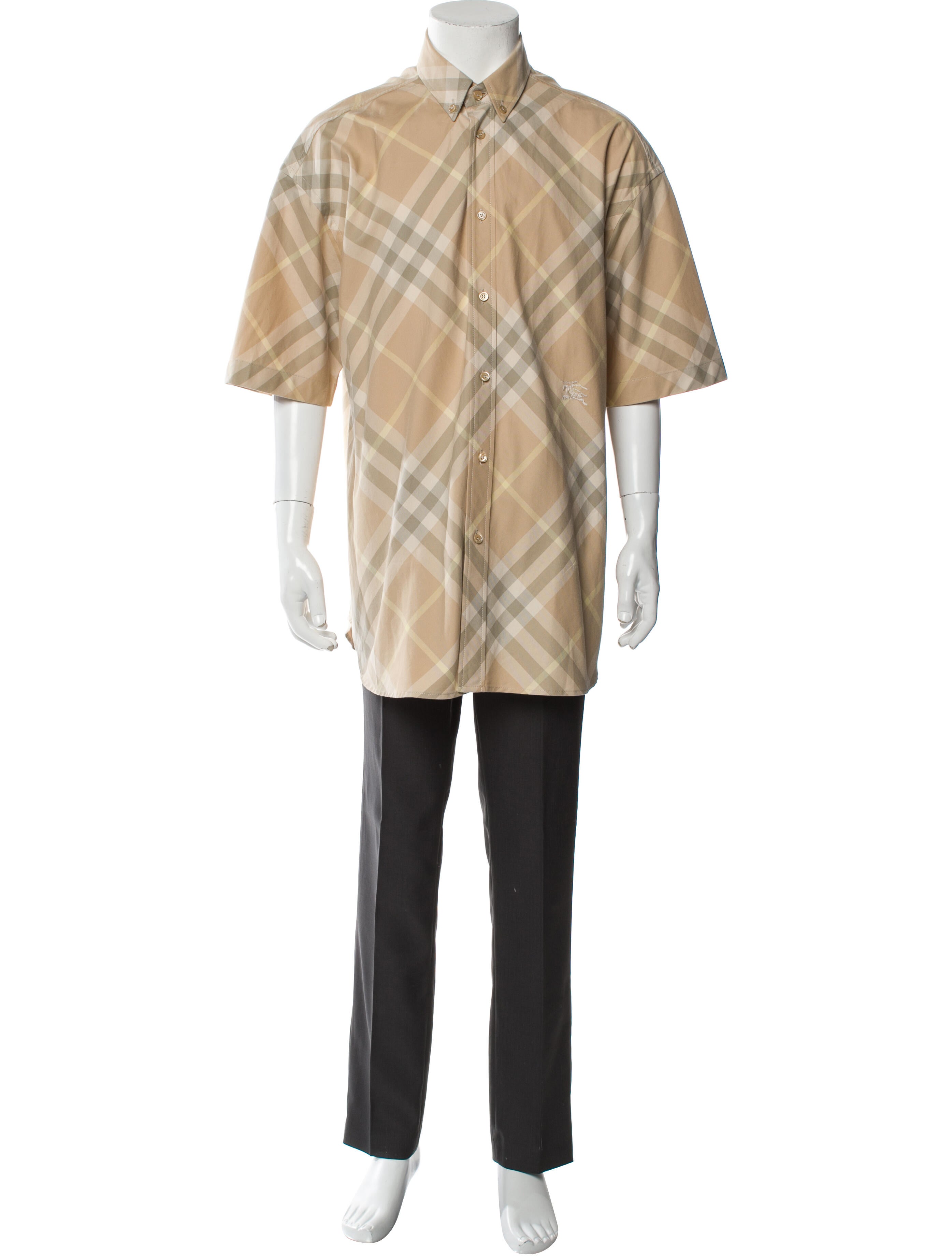 Burberry Plaid Print Short Sleeve Shirt