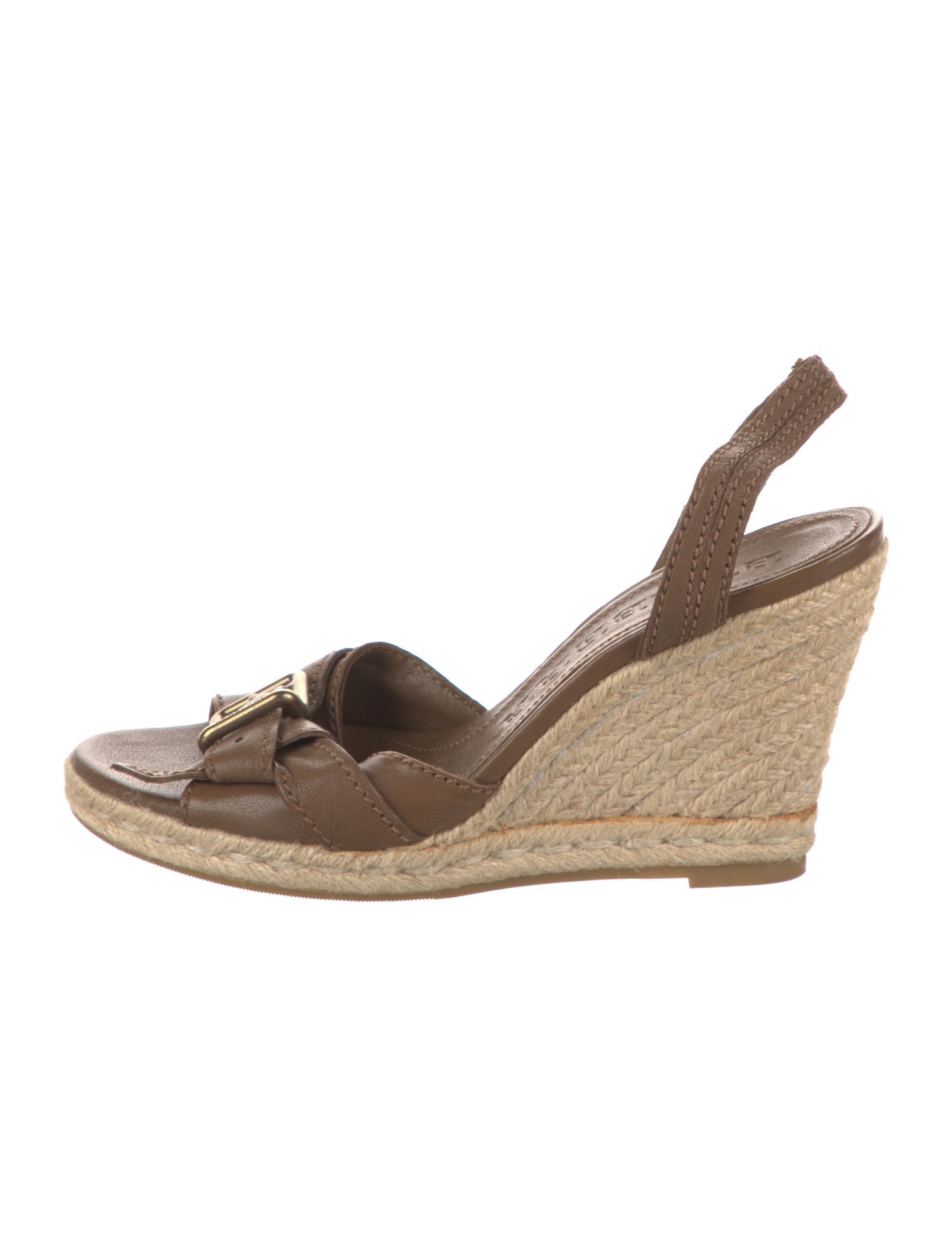 Burberry Leather Braided Accents Espadrilles