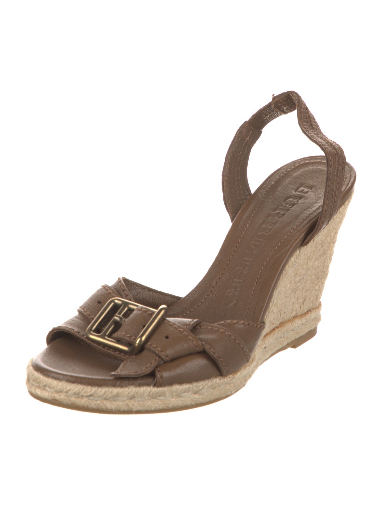 Burberry Leather Braided Accents Espadrilles