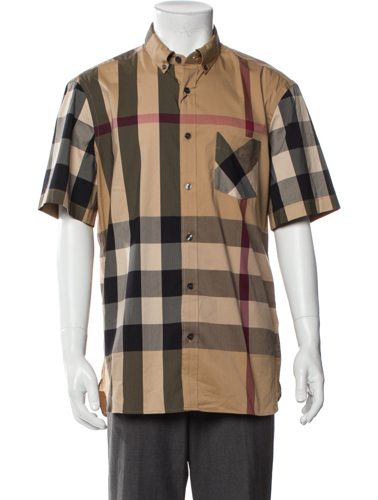 Burberry Exploded Check Pattern Short Sleeve Shirt w/ Tags
