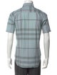 Burberry Smoked Check Pattern Short Sleeve Shirt