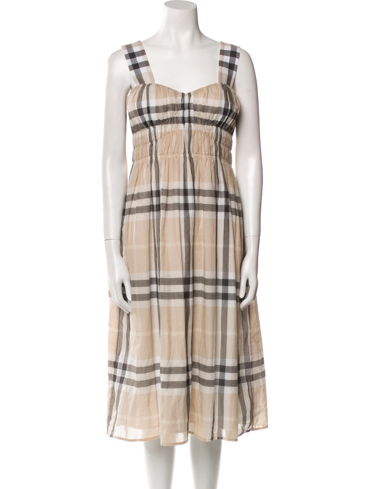 Burberry Plaid Print Midi Length Dress w/ Tags