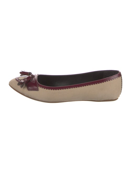 Burberry Canvas Tassel Accents Ballet Flats