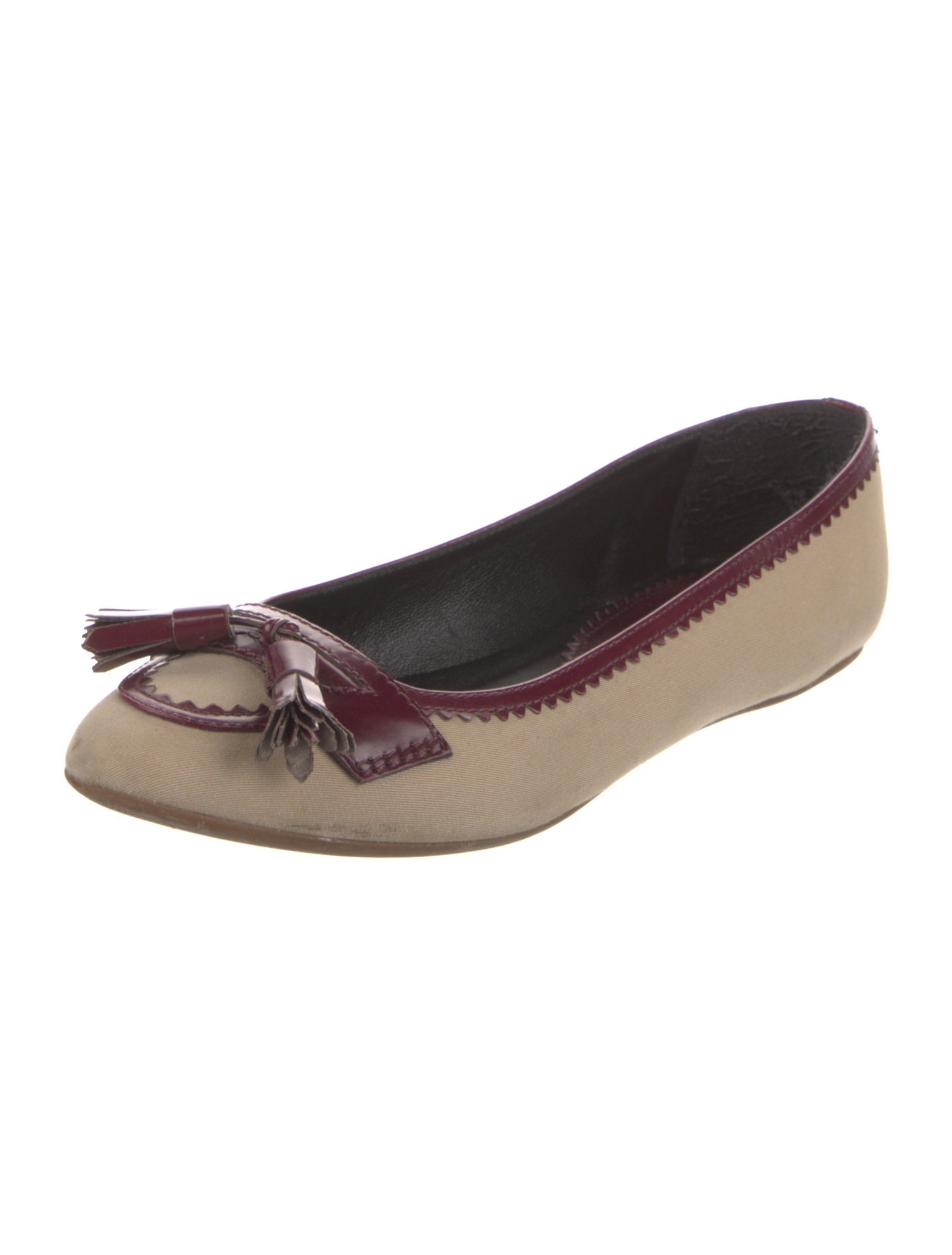 Burberry Canvas Tassel Accents Ballet Flats