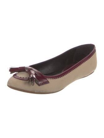 Burberry Canvas Tassel Accents Ballet Flats