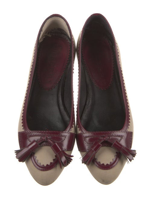 Burberry Canvas Tassel Accents Ballet Flats