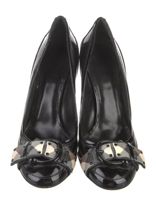 Burberry House Check Pattern Patent Leather Pumps