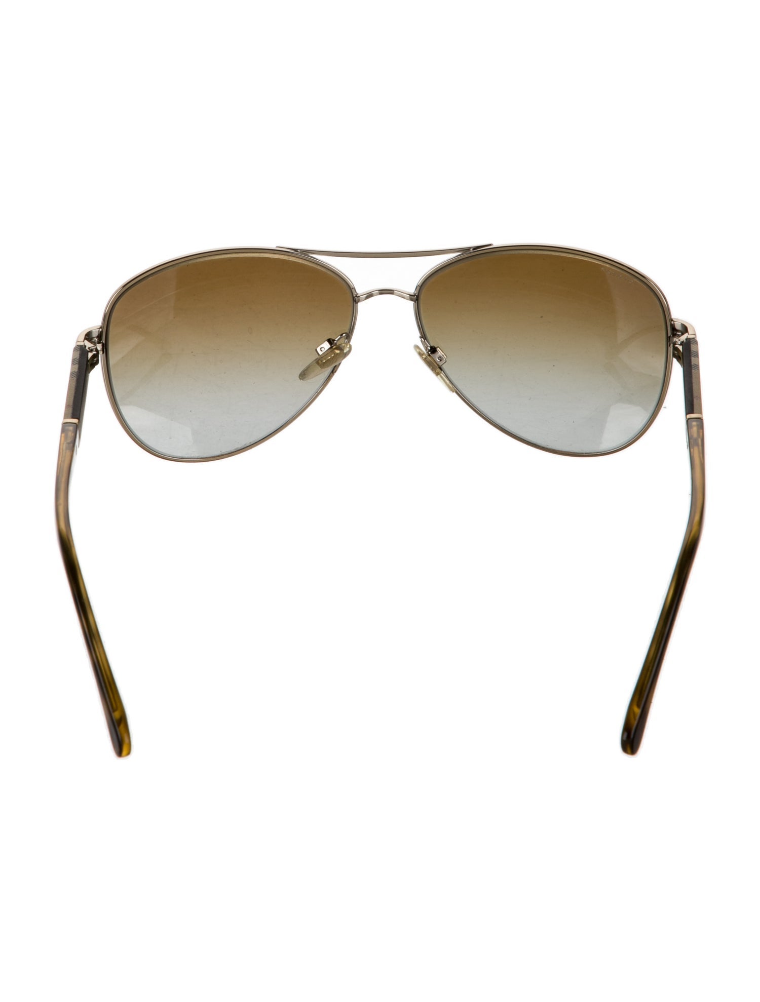 Burberry Nova Check Pattern Aviator Sunglasses