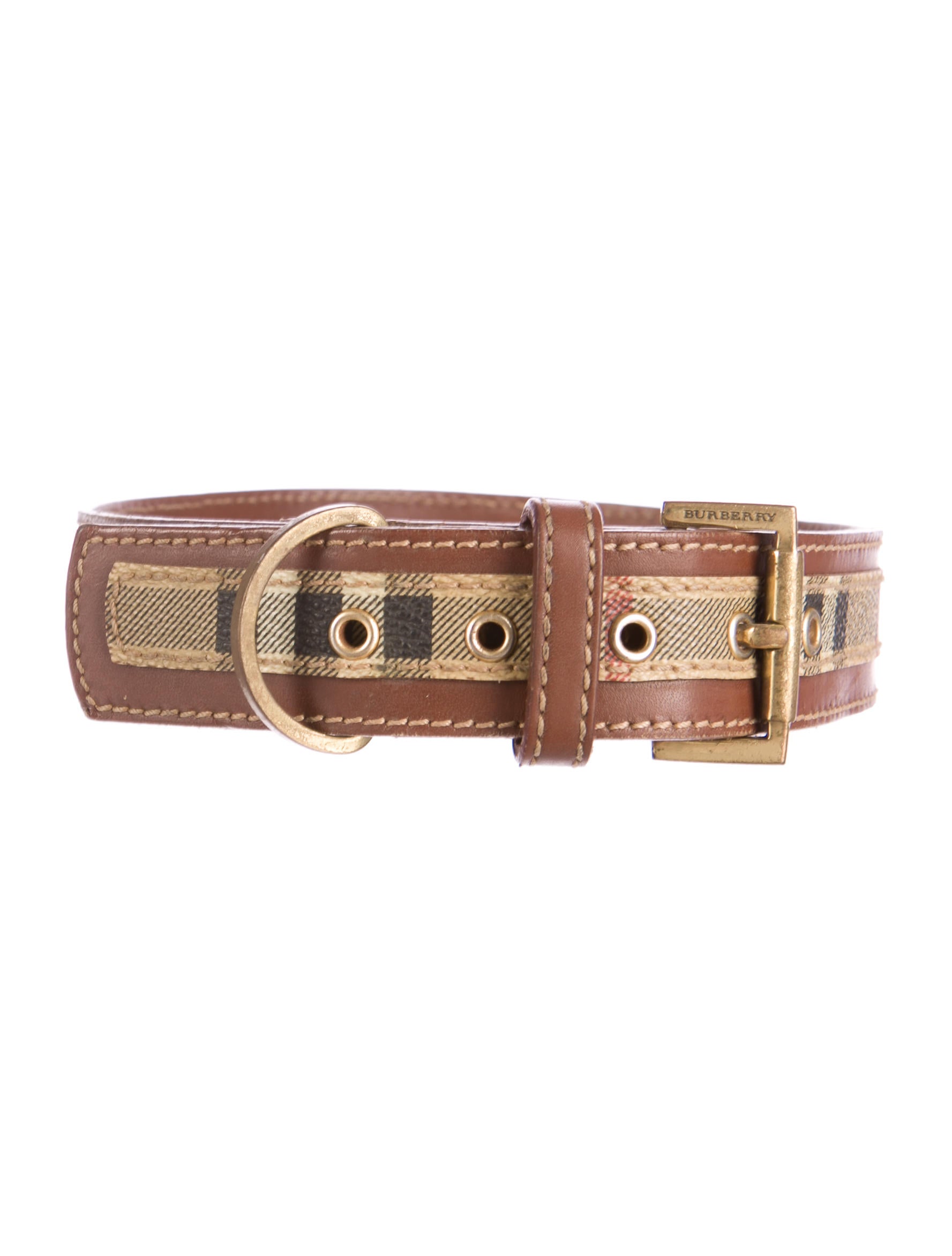 Burberry House Check Dog Collar Brown Pet Accessories, Decor