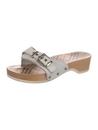 Burberry Leather Printed Slides
