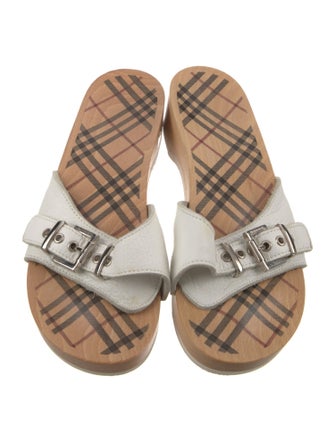 Burberry Leather Printed Slides