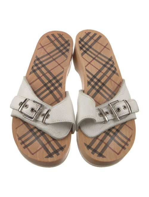 Burberry Leather Printed Slides