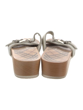 Burberry Leather Printed Slides