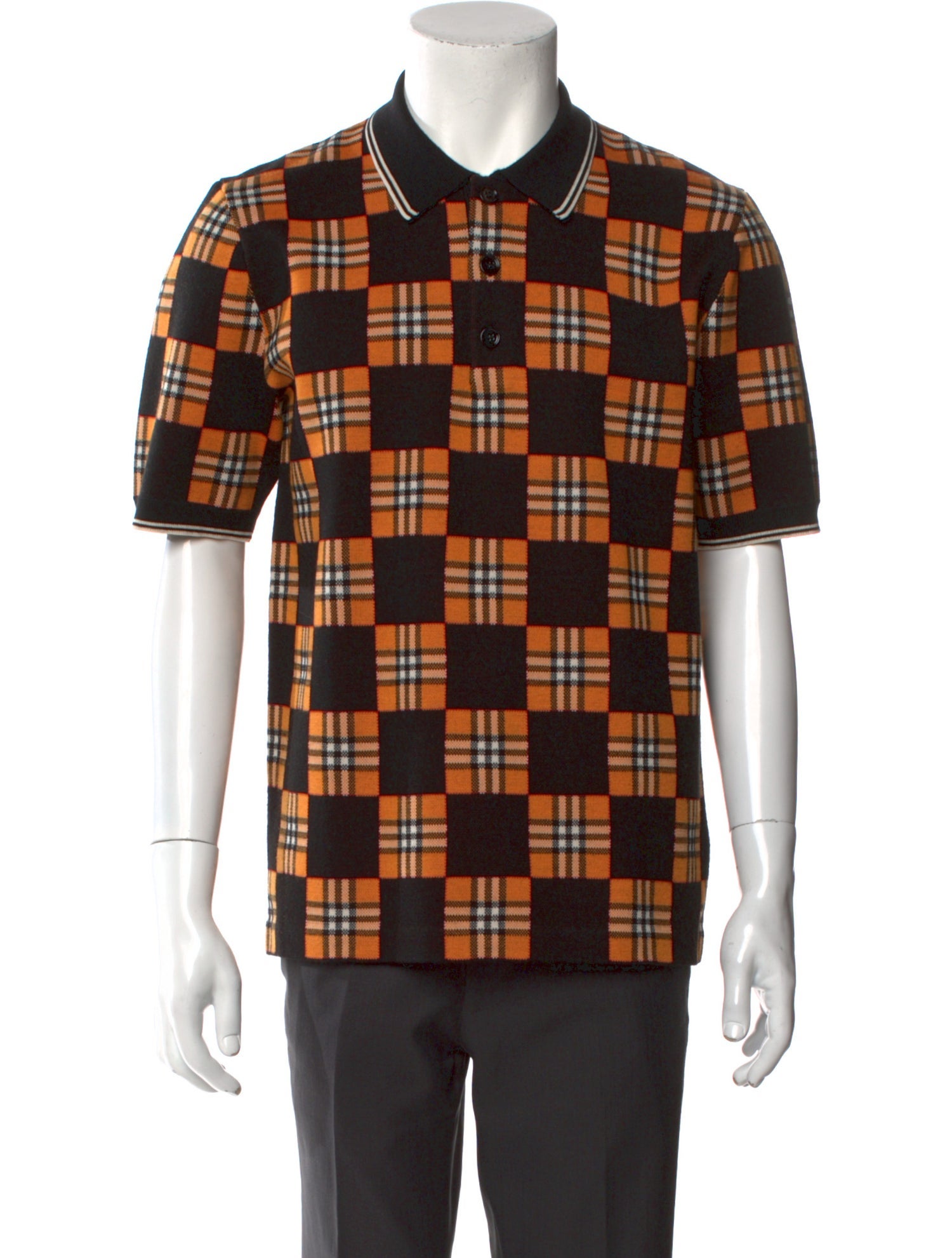 Burberry London House Check Pattern Wool Polo Shirt
