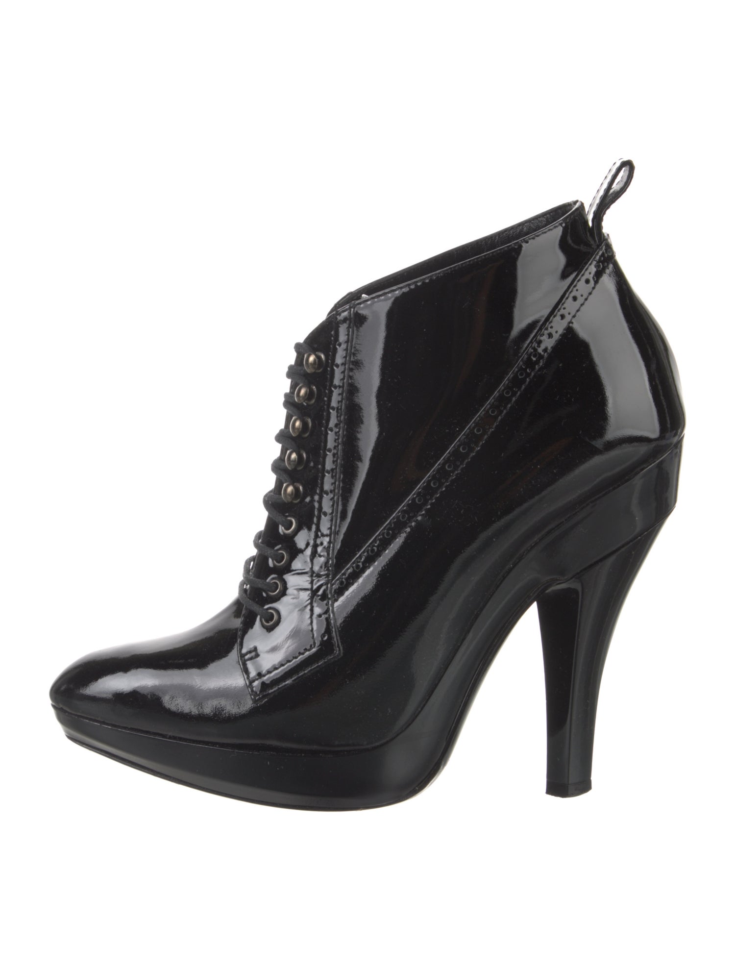 Burberry Patent Leather Lace-Up Boots