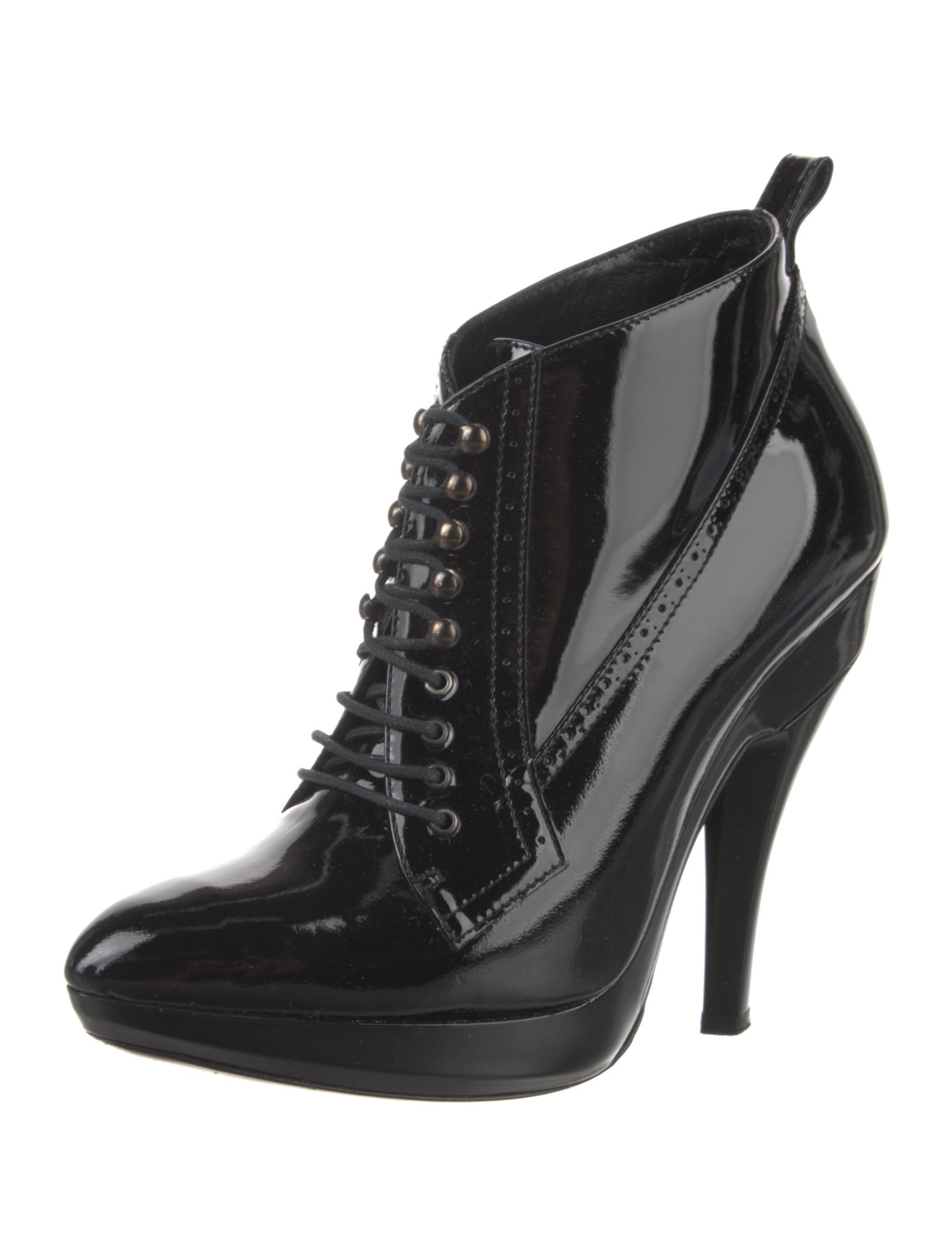 Burberry Patent Leather Lace-Up Boots