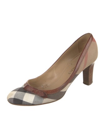 Burberry Exploded Check Pattern Canvas Pumps
