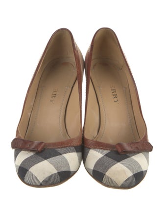 Burberry Exploded Check Pattern Canvas Pumps