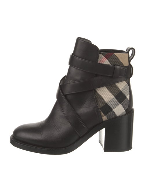 Burberry House Check Pattern Leather Boots