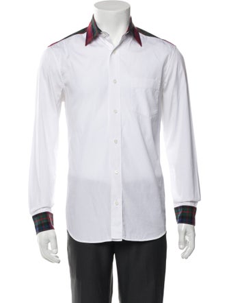 Burberry Plaid Print Long Sleeve Dress Shirt