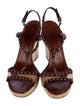 Burberry Nova Check Pattern Leather T-Strap Sandals