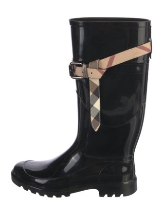 Burberry Nova Check Pattern Rubber Rain Boots
