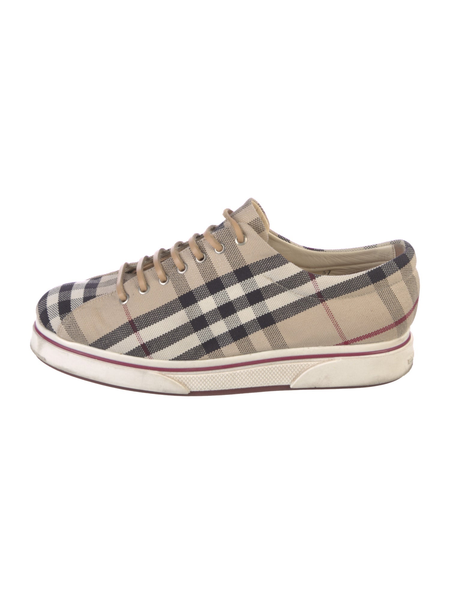 Burberry Canvas Plaid Print Sneakers