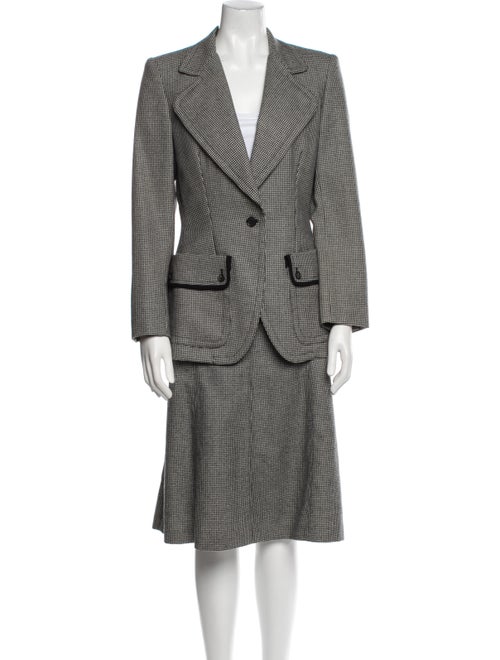 Burberry Prorsum Wool Houndstooth Print Skirt Suit