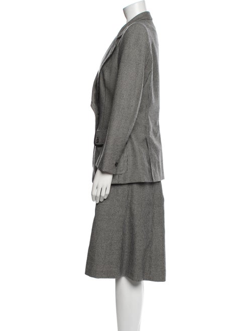 Burberry Prorsum Wool Houndstooth Print Skirt Suit