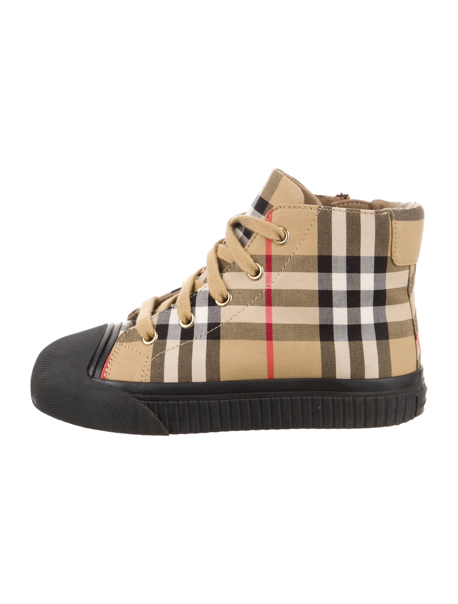Burberry Check Print High Top Sneakers