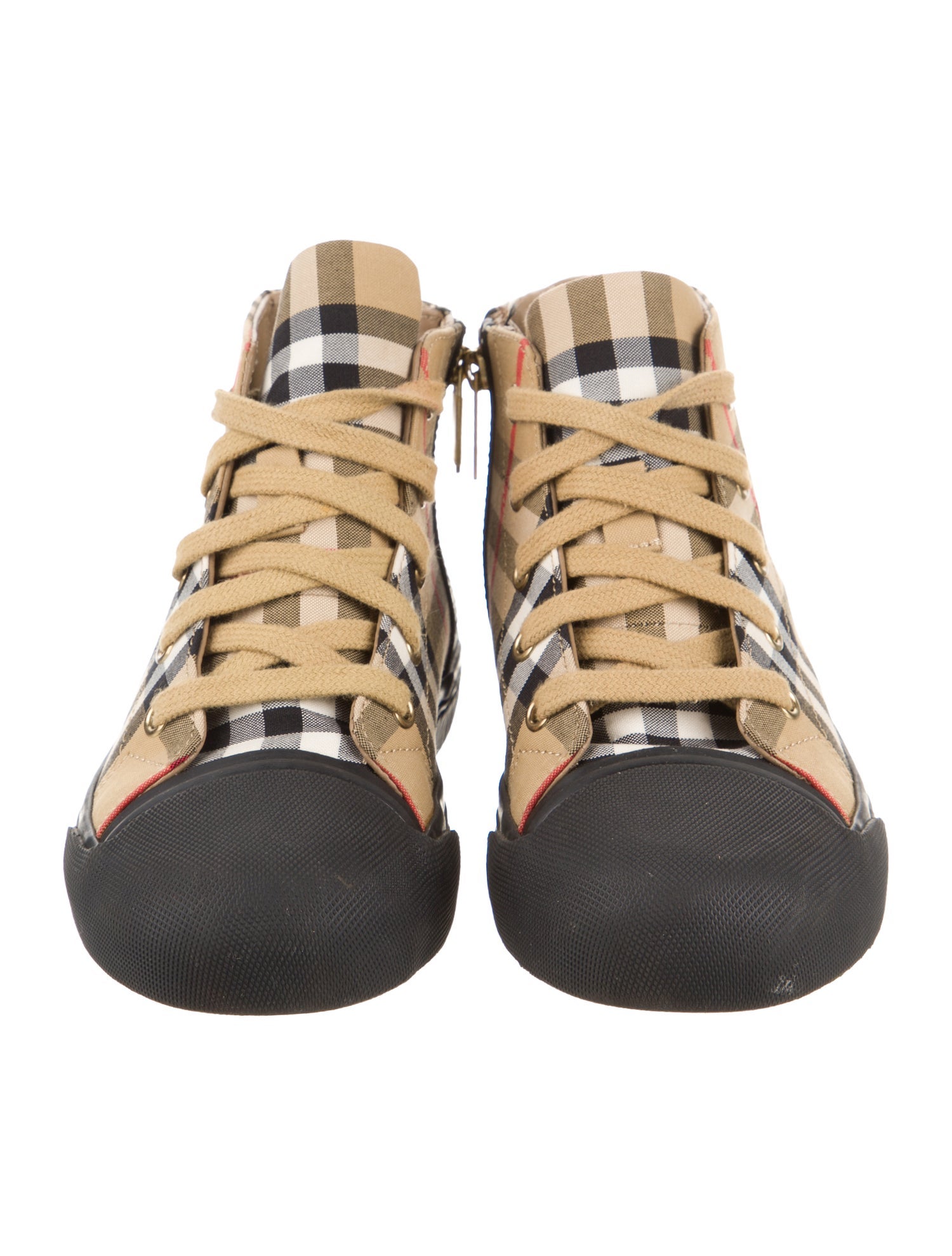 Burberry Check Print High Top Sneakers