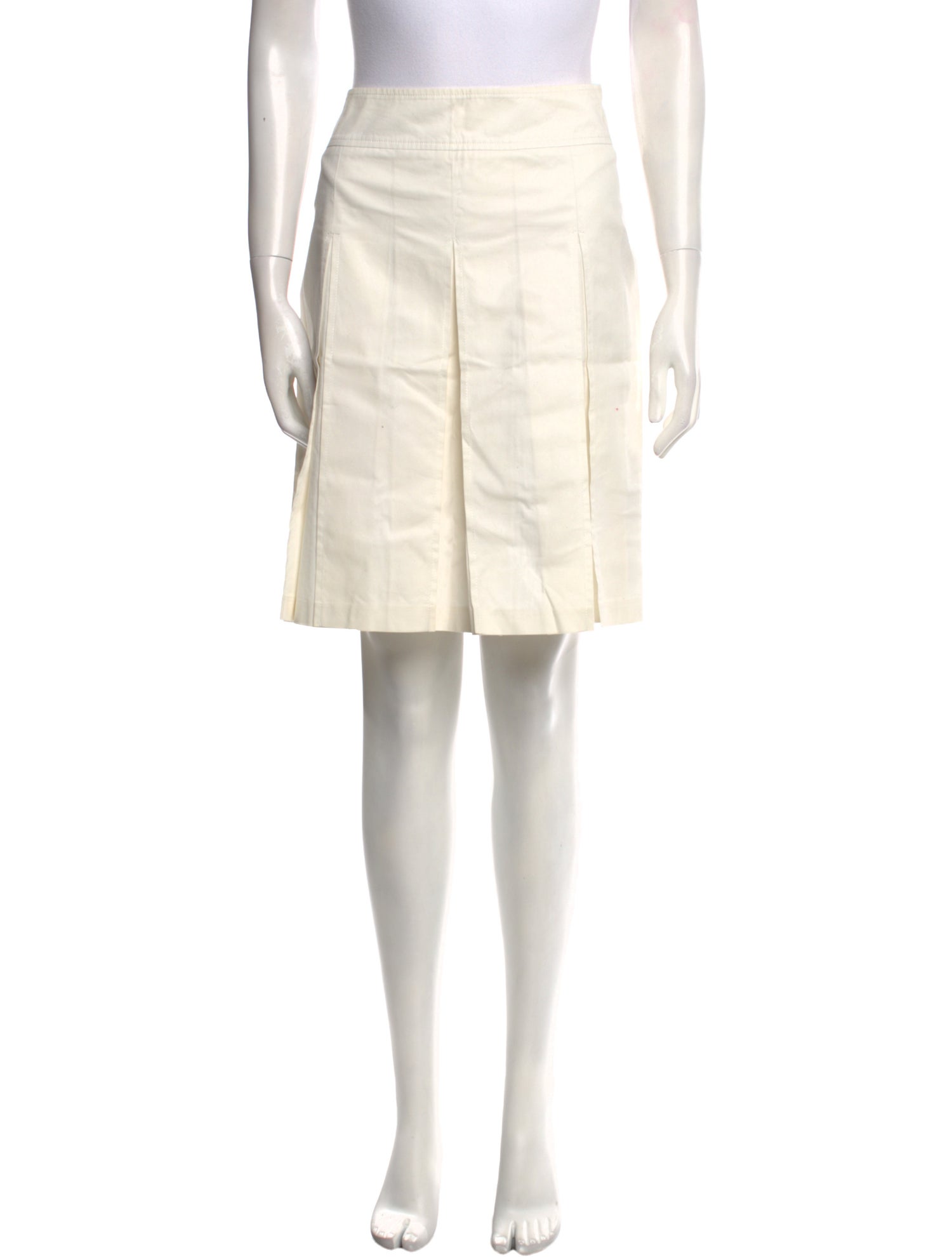 Burberry Prorsum Pleated Accents Knee-Length Skirt