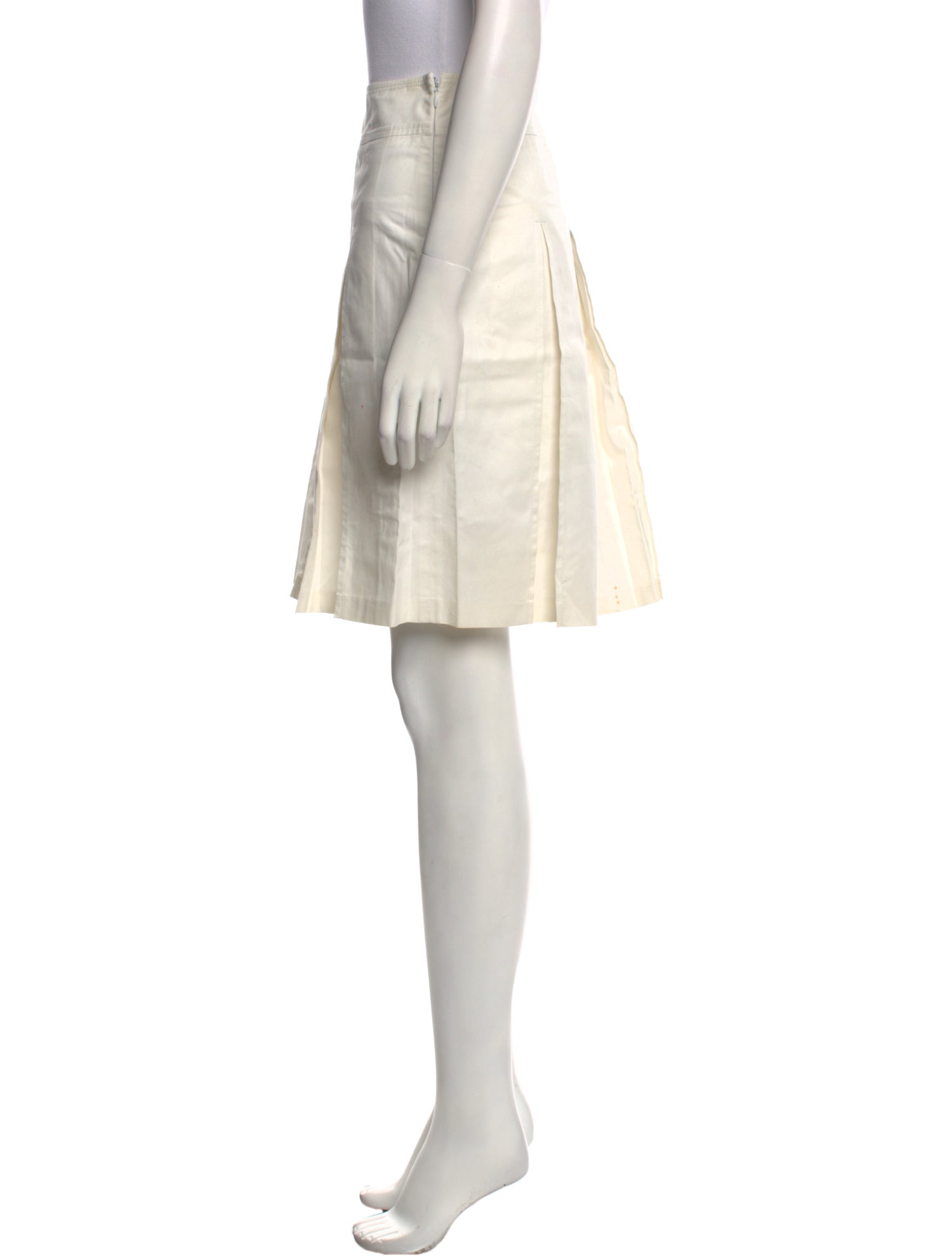 Burberry Prorsum Pleated Accents Knee-Length Skirt