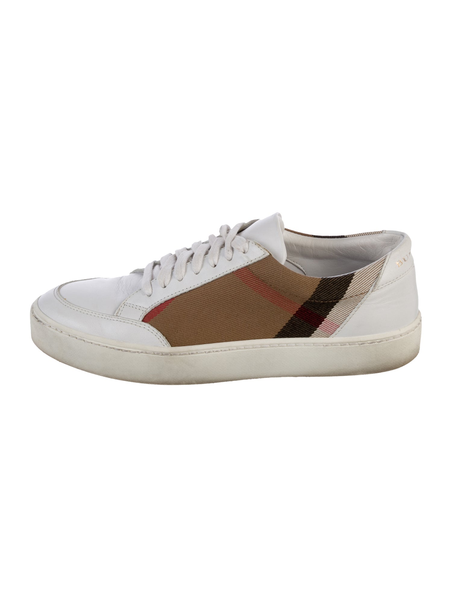 Burberry House Check Pattern Leather Sneakers