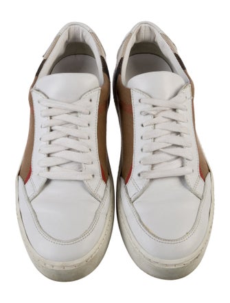 Burberry House Check Pattern Leather Sneakers