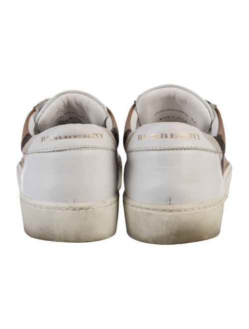 Burberry House Check Pattern Leather Sneakers