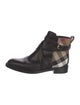 Burberry House Check Pattern Leather Chelsea Boots